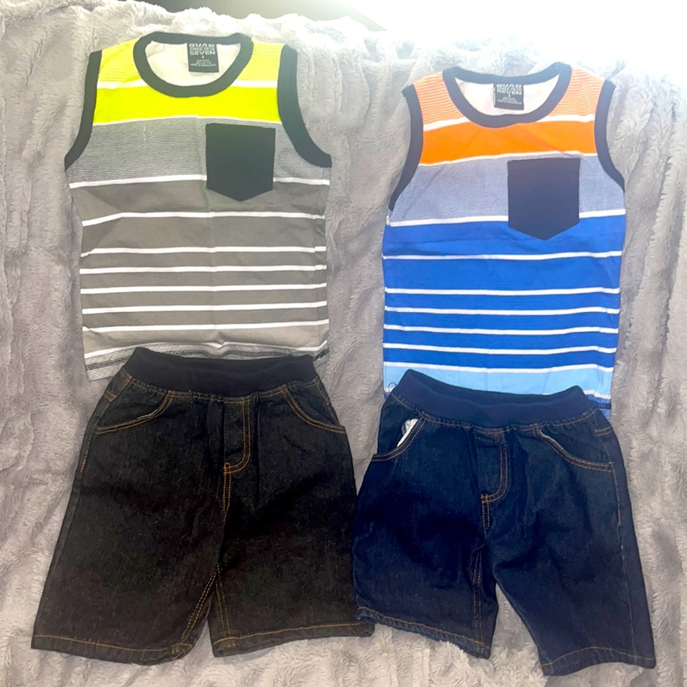 2 sets boys tank/shorts NWOT